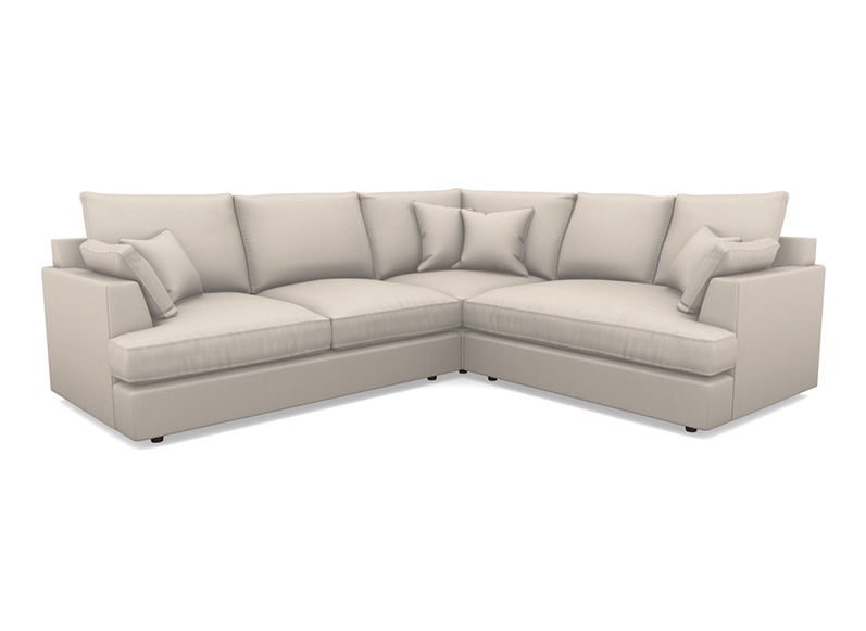 Slingsby Large Fitted Cover Corner Sofa LHF in Two Tone Plain Biscuit